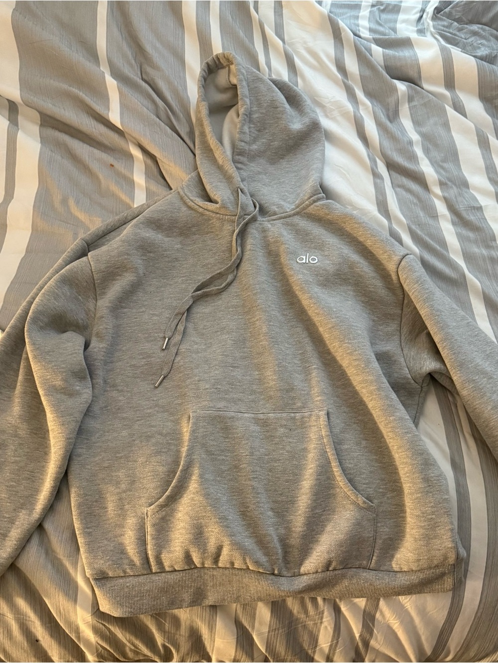 ALO Yoga Men’s Light Gray Hoodie Pullover